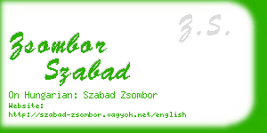 zsombor szabad business card